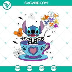 Stitch Halloween in Mug SVG, Disney Halloween Balloon SVG, Walt Disney SVG for festive Halloween crafts.