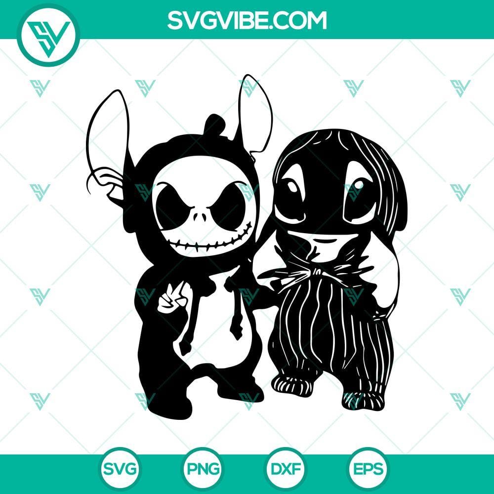 Stitch Jack Skellington SVG DXF EPS PNG Cut Files Jack Skellington Halloween SVG cut file for Cricut & Silhouette machines. Featuring a spooky stitch design. Great for Halloween crafts.