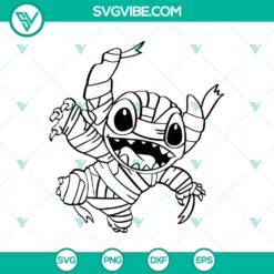 Stitch mummy and Halloween themed SVG featuring a spooky and fun design for crafts and digital projects.