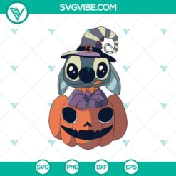 Halloween-themed Stitch Pumpkin SVG design for horror and scary Halloween crafts.