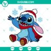 Stitch with snowflakes Christmas SVG featuring Santa Claus and Lilo & Stitch characters for holiday crafting projects.
