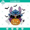 Stitch x Pumpkin and Bat Disney Halloween SVG design for crafting projects.