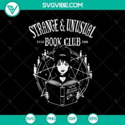 Strange & Unusual Book Club SVG with Halloween and scary elements for Oct 31 celebrations.