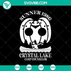 Sunner 1980 Crystal Lake Camp Counselor SVG for Halloween - Horror and Scary Halloween-themed design.