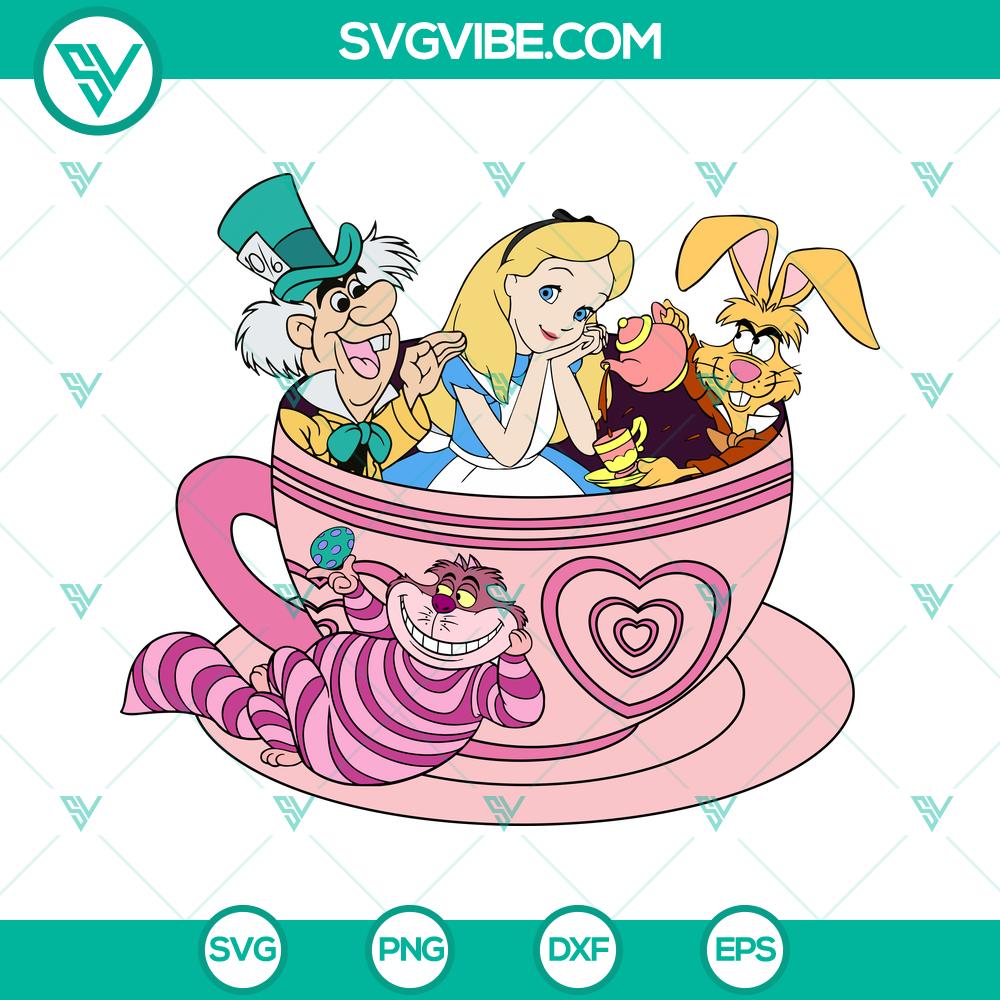 Tea Cup Alice and Friends SVG | Alice in Wonderland Tea Party Cut Files Tea Cup Alice and Friends SVG | Alice in Wonderland Tea Party Cut Files