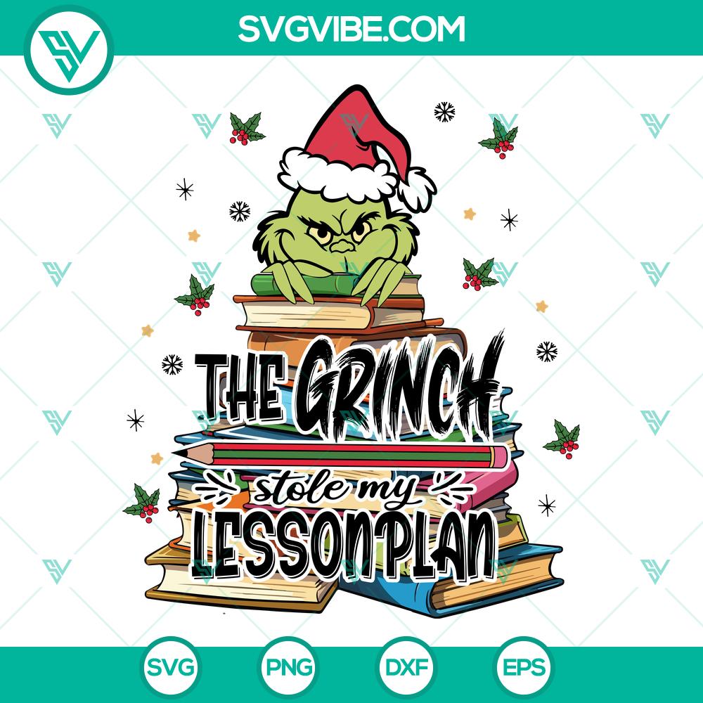 Teacher Christmas Grinch Stole My Lesson Plan SVG | Funny Teacher Holiday Cut Files Teacher Christmas Grinch Stole My Lesson Plan SVG, a funny and festive holiday cut file for teachers. Ideal for Christmas crafts.