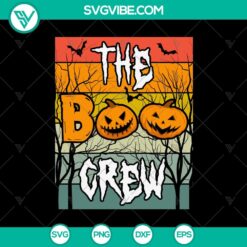 Boo Crew Halloween SVG design featuring spooky elements perfect for Oct 31 projects.