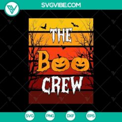 Boo Crew Pumpkin Halloween Costume SVG with Trick or Treat and Halloween Mom design, ideal for Halloween crafts and clothing.
