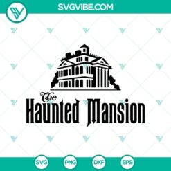 A spooky Halloween-themed SVG design featuring Haunted Mansion, Boo, and Witch elements. Great for Halloween crafts.