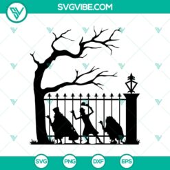 Hitchhiking Ghosts SVG with Haunted Mansion theme for Halloween décor, spooky design.