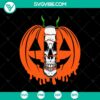 Spooky Halloween skull pumpkin SVG, featuring scary Halloween design. Perfect for Halloween-themed crafting projects.
