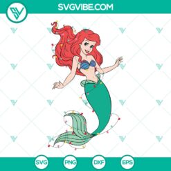 The Little Mermaid Christmas Lights SVG | Ariel Holiday Cut Files