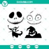 Creepy Nightmare Before Christmas characters face bundle SVG with spooky Halloween design elements.
