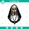 Scary Nun SVG design for Halloween featuring horror characters, perfect for spooky crafts and decorations.