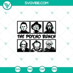 Psycho Bunch, Michael Myers, horror film and Halloween-themed SVG design for spooky crafts and projects.