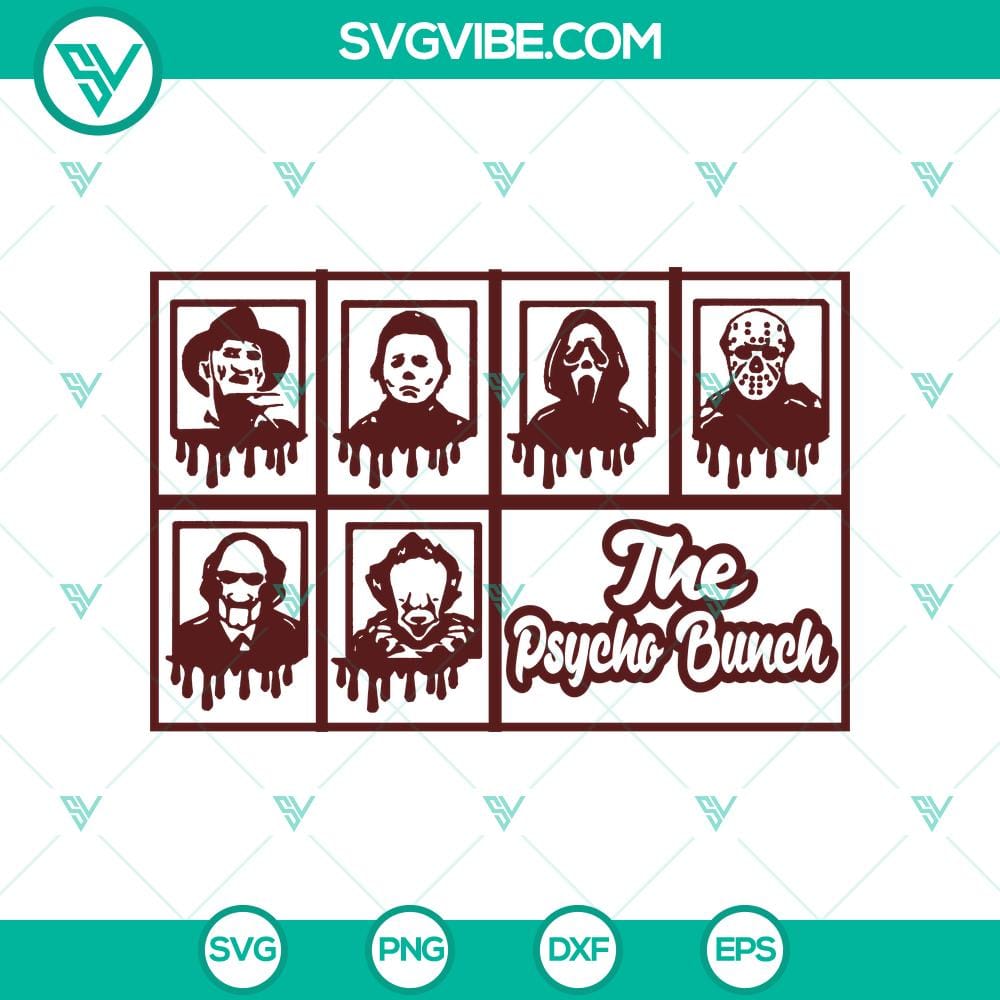 the-psycho-bunch-svg-horror-characters-svg-horror-movie-svg-1.jpg Horror characters SVG featuring The Psycho Bunch from a horror movie, perfect for Halloween crafts and projects.