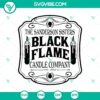 Sanderson Sisters Black Flame Candle Company SVG design, Halloween Flame SVG with Sanderson Sisters theme, perfect for Halloween crafts.