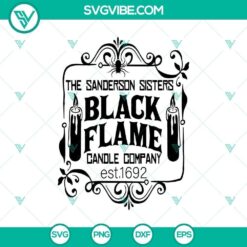 Sanderson Sisters Black Flame Candle SVG, perfect for Halloween crafts and horror-themed projects.