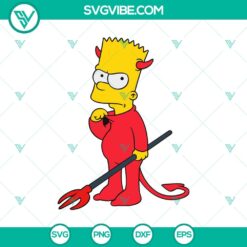 Simpson Devil Halloween SVG design for digital projects, featuring a devilish Simpson character. Ideal for Halloween crafting.
