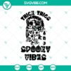 Thick Thighs And Spooky Vibes SVG with Skull and Halloween Elements for Crafts and Decor.