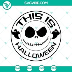 Funny Face Jack Skellington SVG with Halloween elements, perfect for Halloween celebrations and crafts.