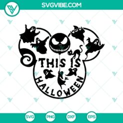 This Is Halloween SVG, Nightmare Before Christmas Mickey Head SVG, Jack Skellington Halloween SVG