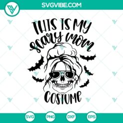Scary mom costume SVG for Halloween with horror elements, perfect for clothing or decor projects.