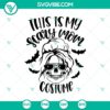 Scary Mom Costume SVG with Mom Skull and Messy Bun for Halloween, spooky and trendy design for crafting.