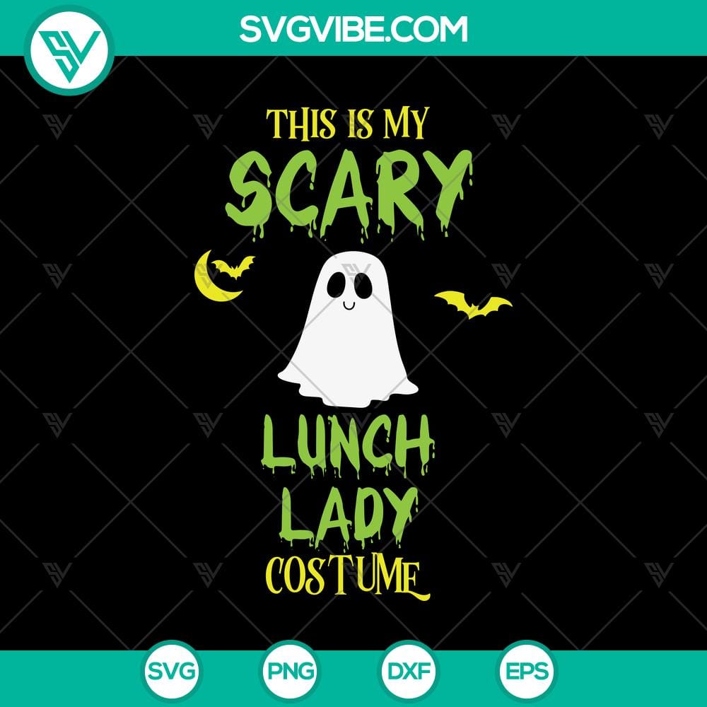 This Is Scary Lunch Lady Costume SVG, Halloween SVG, Scary SVG, Oct 31 SVG Scary lunch lady costume SVG design for Halloween with Oct 31 theme. Perfect for spooky Halloween crafts.