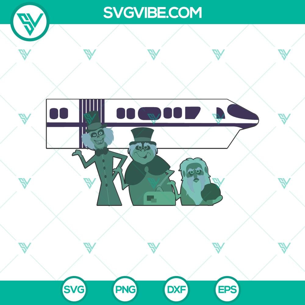 Three Ghost SVG, The Haunted Mansion SVG, Halloween SVG Three ghost SVG illustration inspired by The Haunted Mansion, perfect for Halloween decor.