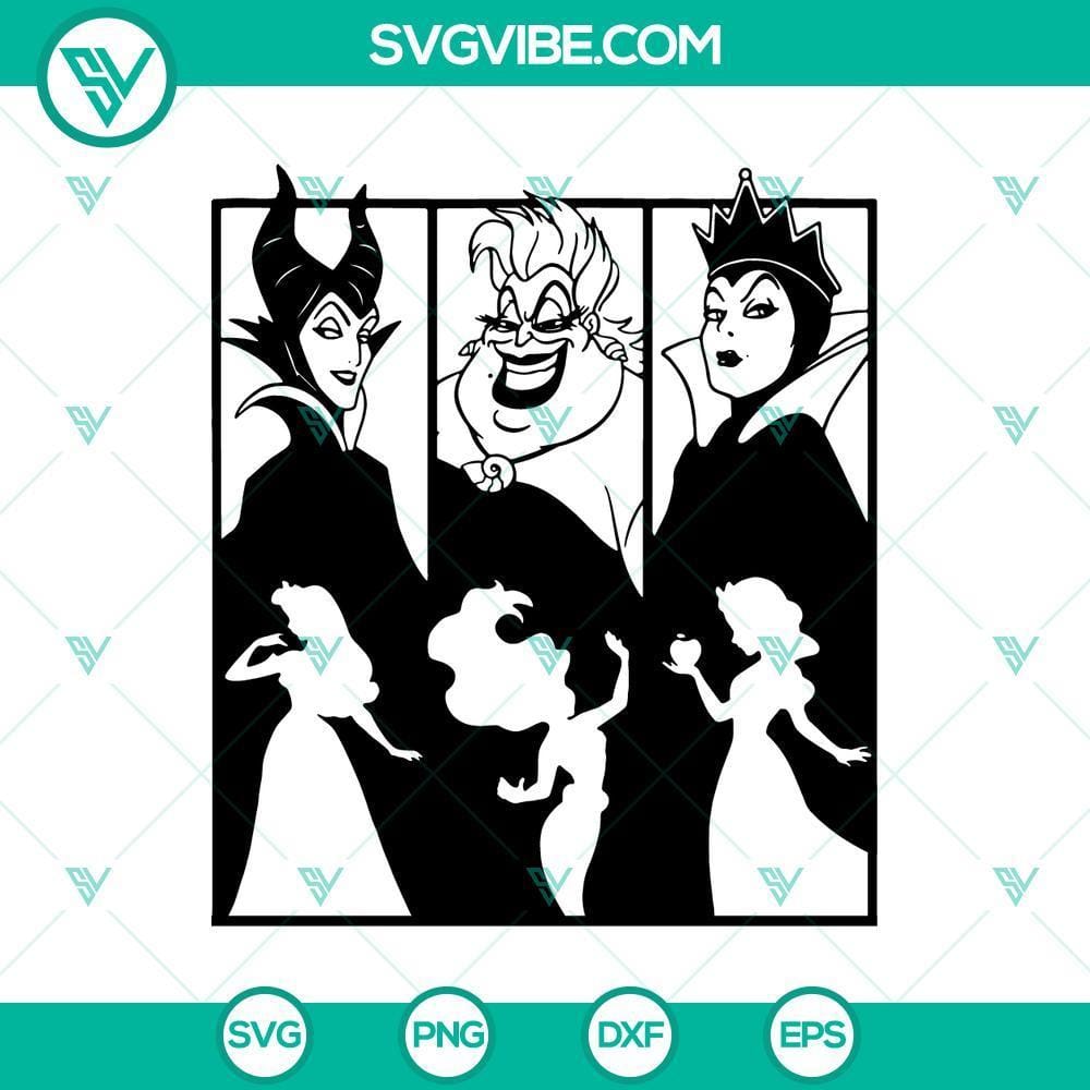 Halloween SVG, Disney Bad Witches SVG, Halloween SVG, Three Witches Bad SVG Three Witches Bad SVG, Disney Bad Witches SVG, Halloween SVG design featuring wicked witch silhouettes in a spooky and fun theme.