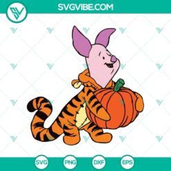 Tigger With Pumpkin SVG, Tigger Halloween SVG, Disney Tigger SVG