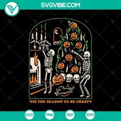 Spooky Halloween SVG with skeleton and pine tree, perfect for seasonal crafting projects.