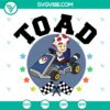 Toad SVG cut files for Mario Kart racing character, perfect for crafts and designs.