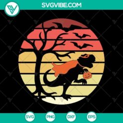 Spooky Halloween dinosaur SVG featuring horror and scary elements for Halloween designs.