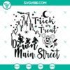 Disney Halloween SVG featuring Trick Or Treat Down Main Street design, perfect for a Happy Halloween celebration.