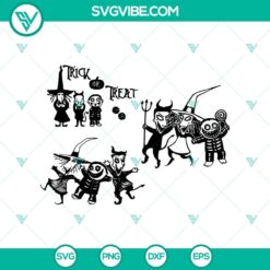Nightmare Before Christmas SVG featuring Trick or Treat Lock Shock And Barrel design for Halloween.