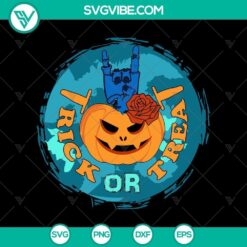 Halloween Trick or Treat Pumpkin Zombie Hand SVG with Halloween Mom design. Ideal for Halloween crafts.