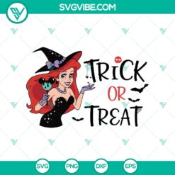 Ariel Halloween SVG of a witch costume design for Trick Or Treat, perfect for Halloween crafting projects.
