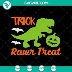 Trick Rawr Treat SVG for Halloween horror scary designs, perfect for spooky projects.