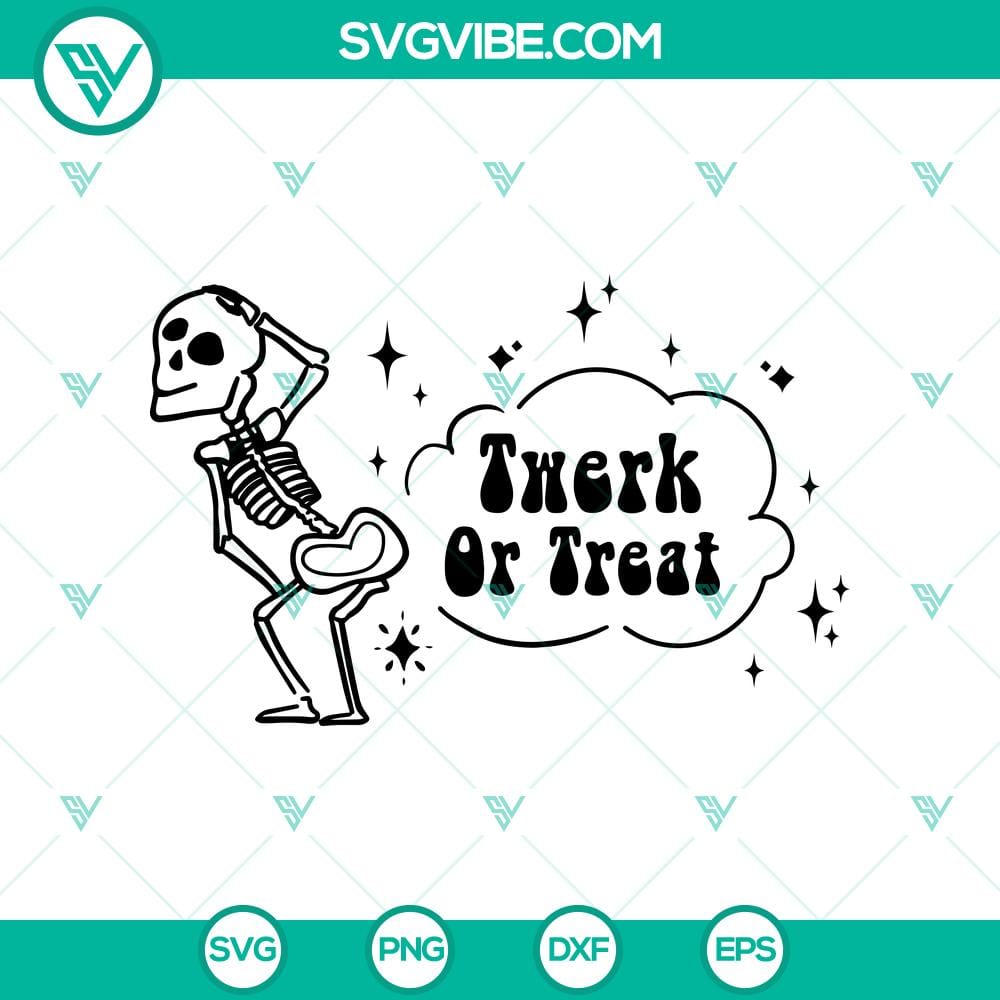 twerk-or-treat-svg-sexy-skeleton-svg-funny-halloween-twerk-svg.jpg Sexy skeleton twerking Halloween SVG with "Twerk Or Treat" slogan, humorous design for Halloween enthusiasts.