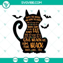 Halloween black cat SVG with twist bones and bend back design for spooky projects.