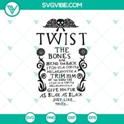 Spooky Halloween quotes SVG with "Twist The Bones" design, perfect for holiday crafts and decorations.