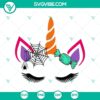 Happy Halloween with a unicorn themed candle SVG perfect for Halloween decorations and crafts.