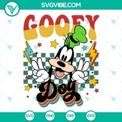 Vintage checkered Disney Goofy dog SVG, retro cut files featuring silly design, ideal for crafting projects.