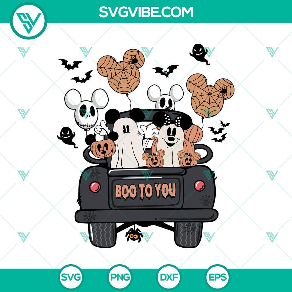 Vintage Mickey Minnie Halloween SVG DXF EPS PNG Cut Files Vintage Mickey Minnie Halloween SVG files for Cricut and Silhouette, perfect for Halloween crafting projects.