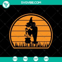Vintage Witch Halloween Design SVG with scary elements, perfect for Oct 31. Great for Halloween crafting projects.
