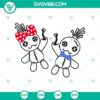 Voodoo doll themed SVG with polka dot bow, Halloween spikes. Ideal for crafts, designs, Halloween projects.