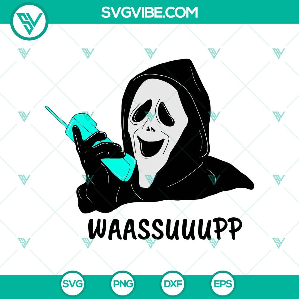 waassuuupp-svg-scream-ghost-calling-svg-funny-halloween-svg.jpg Waassuuupp SVG featuring Scream Ghost Calling for Funny Halloween decor - spooky and humorous digital design.