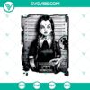 Wednesday Addams Halloween Mugshot SVG with Homicide and Horror Halloween theme, perfect for spooky crafting projects.
